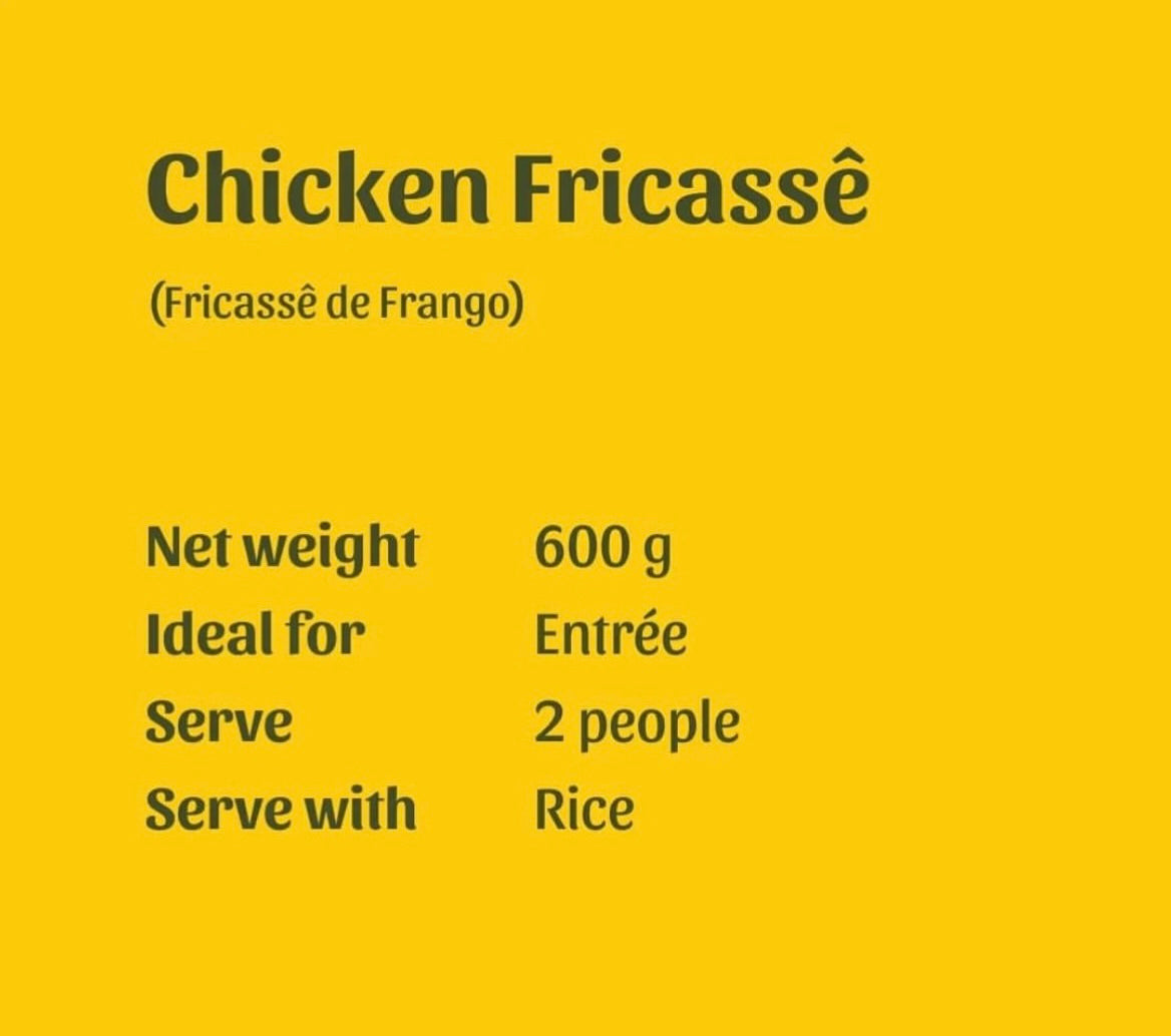 Suflê Chicken Fricassê(serve 2 people) 600g(frozen)