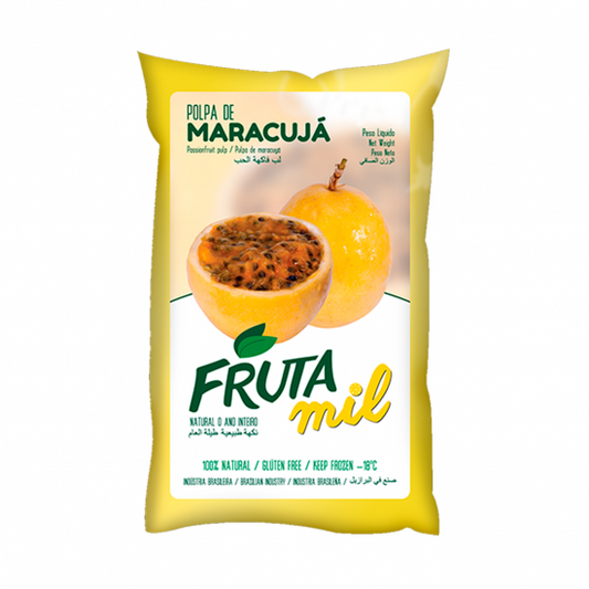 Fruta Mil Passion Fruit Pulp without Seeds/Polpa de Maracujá 400g