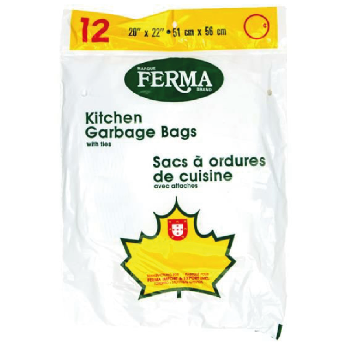 Ferma Kitchen Garbage Bags 12pk