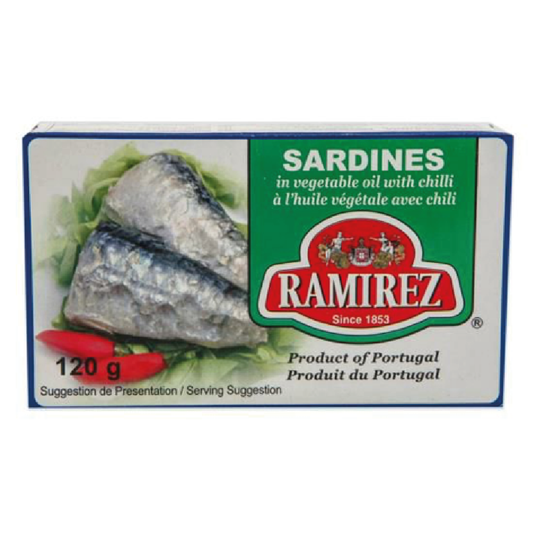 Sardinhas Ramirez em Óleo Vegetal com Pimenta 120g
