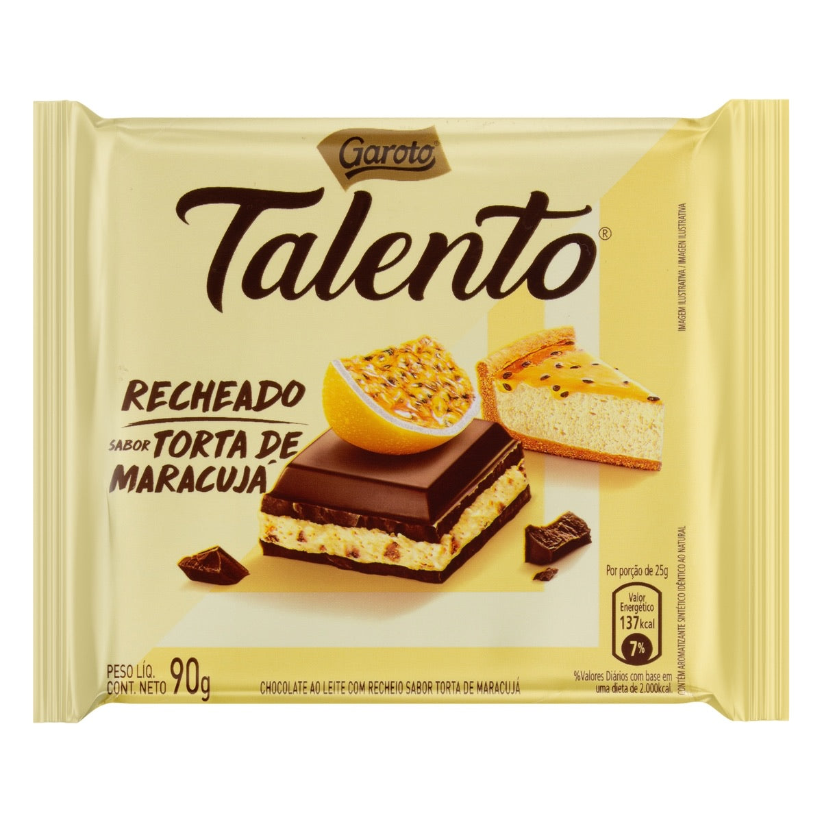 Chocolate ao Leite Talento  com Maracuja 90g